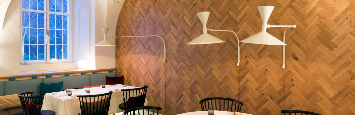 Biscuit wooden wall covering