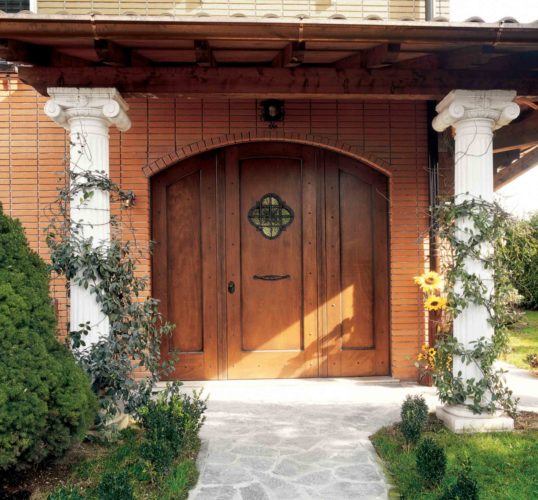 steel framed entry door in classic style