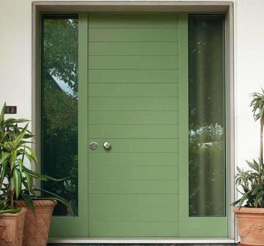 steel armoured green front door