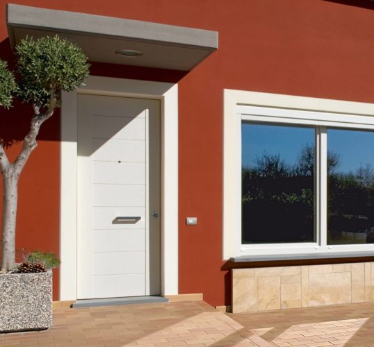 white armoured front door