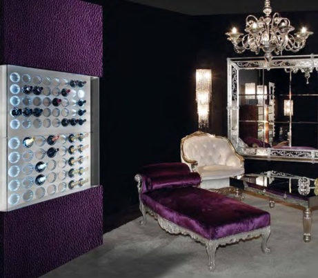 Purple leather storage for luxury Wines