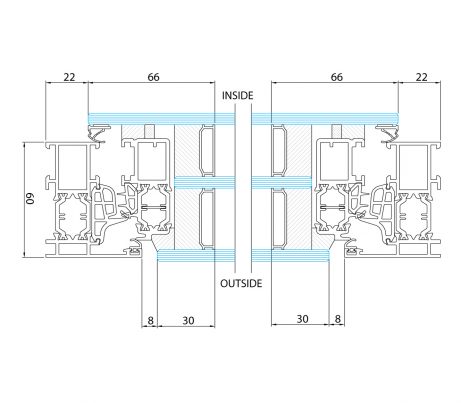 ES Finestra Zeroframe Window Side Elevation