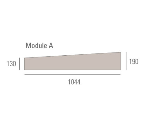 Board dimensions Module A 1044x190x130