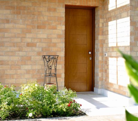 Security Entrance Door clad in wood