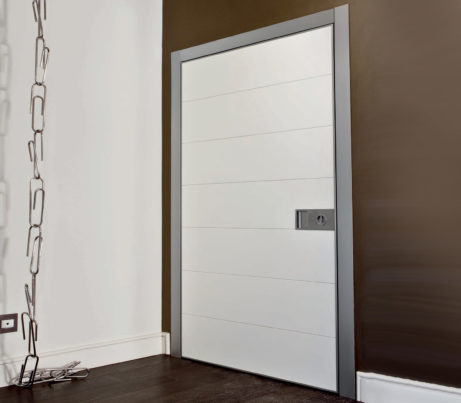 Contemporary Pivot Security Door with Architrave