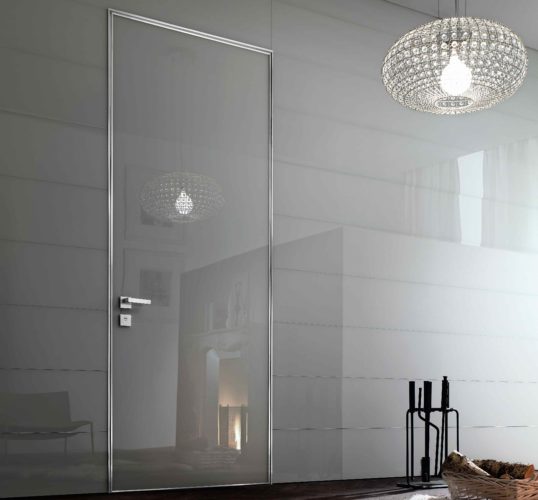 glass flush interior door design