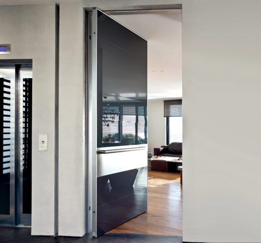 classic black flush with wall security door