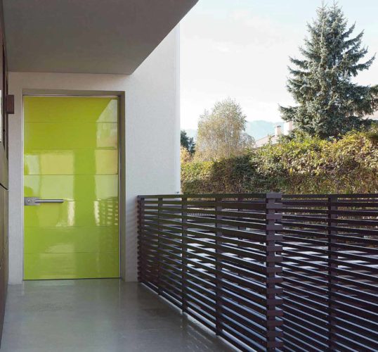 lime green pivot security door