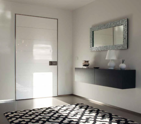 White Pivot Security Door