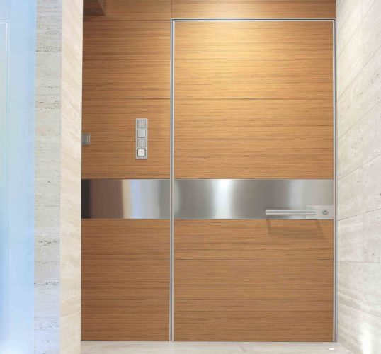 flush with wall pivoting security door