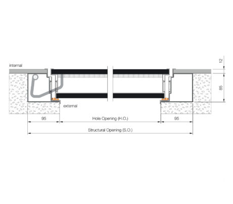 Flush Security Door Recessed into plasterboard.