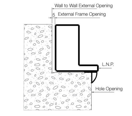 Security Door Steel Frame without Overhang.