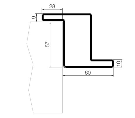 Security Door Steel Frame with Overhang.