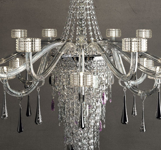 luxury crystal and glass chandelier