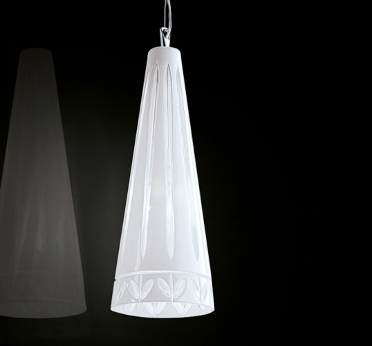 white crystal pendant light