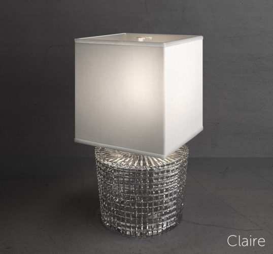 white shade crystal table lamp