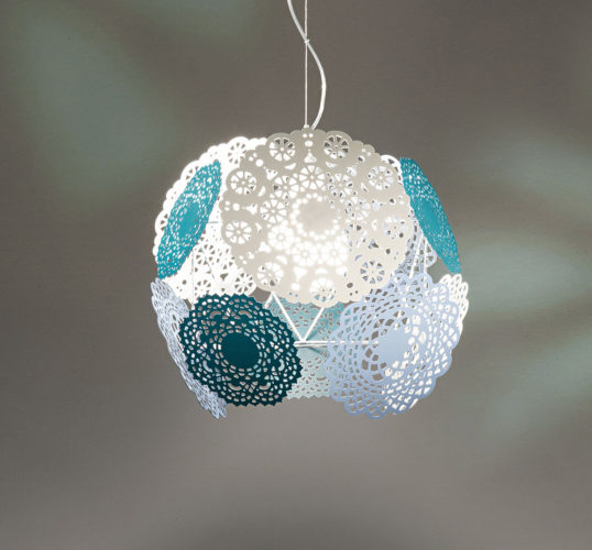 patterned pendant lighting blue