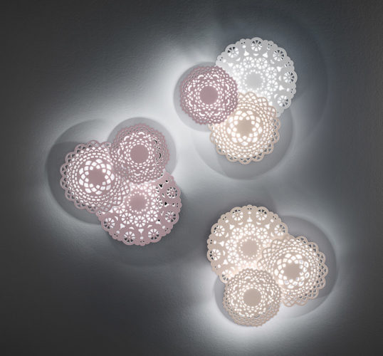 Ghipur wall lighting three small patterned wall shades