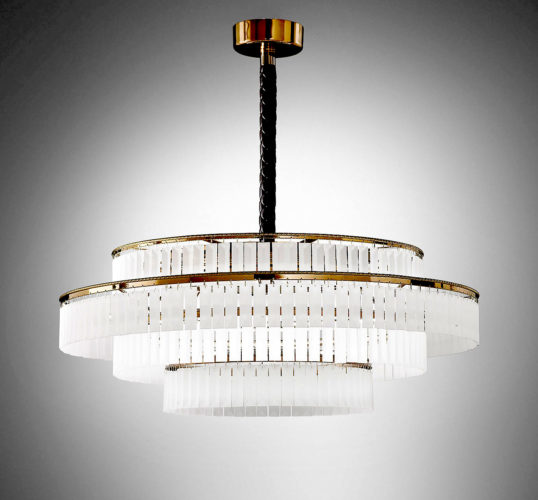 art glass lighting with gold