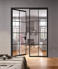 Quadra: Modern Interior Doors modern interior glass doors Quadra Corridoio The Quadra, a modern interior glass door by Albed